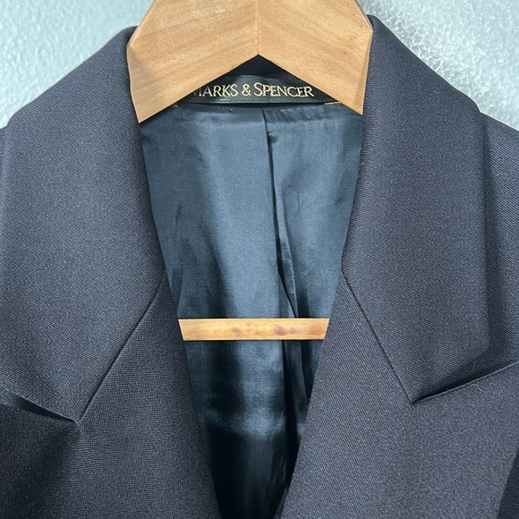 Marks & Spencer Dark Navy 100% Wool Single Breasted Blazer EUR 38 petite fit - Picture 14 of 16